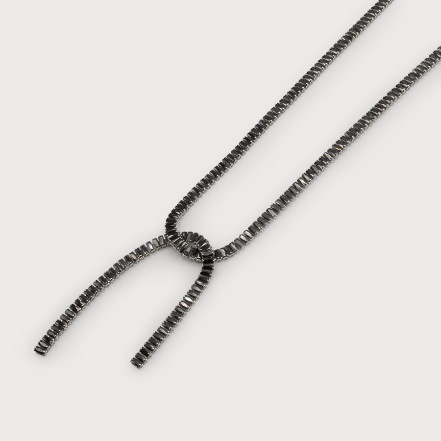 Collier déconstruit en zircon en forme de boucle 1697-BLK