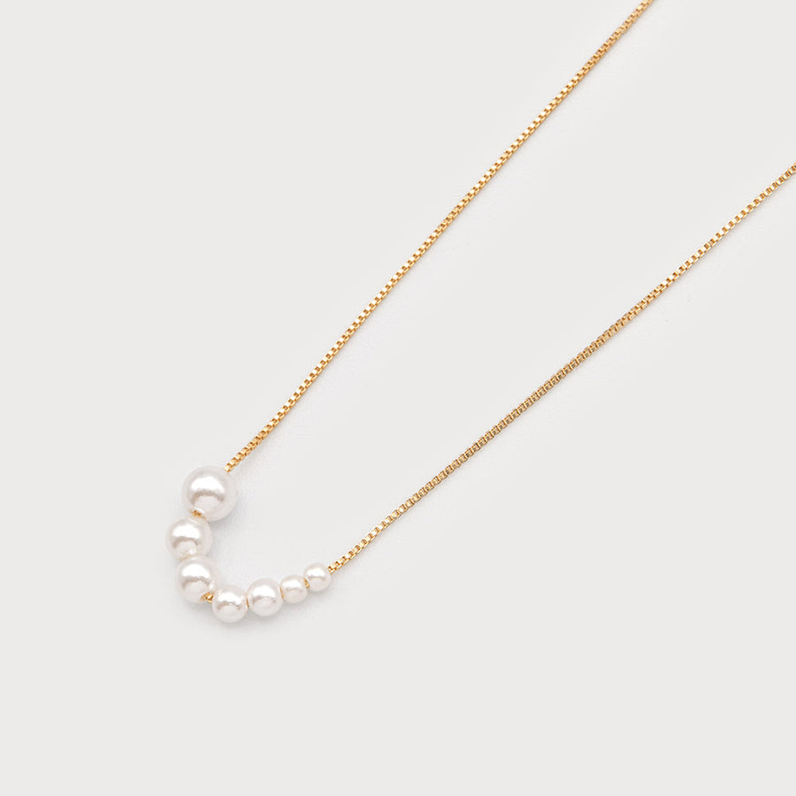 CHAIN WITH ROW OF IMITATION PEARL 1700-GLD