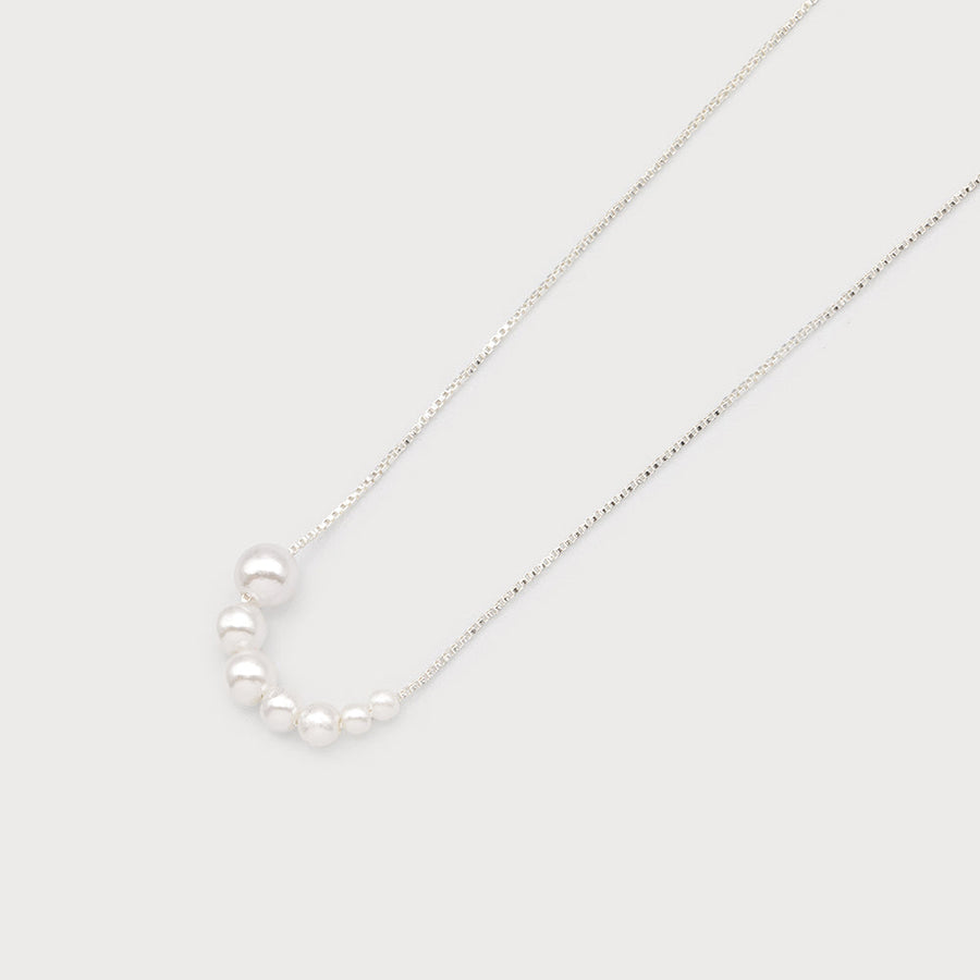 CHAIN WITH ROW OF IMITATION PEARL 1700-SLV