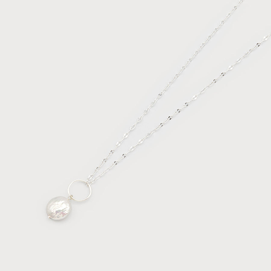 SMALL IMITATION PEARL PENDENT ON DELICATE CHAIN 1732-SLV