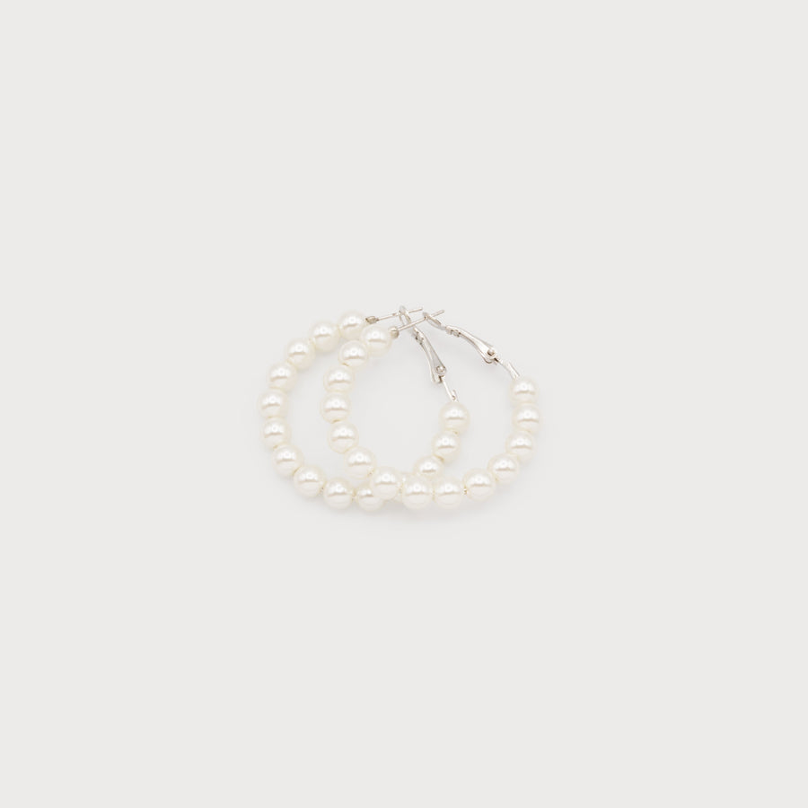 faux pearls hoops 2577-WTE