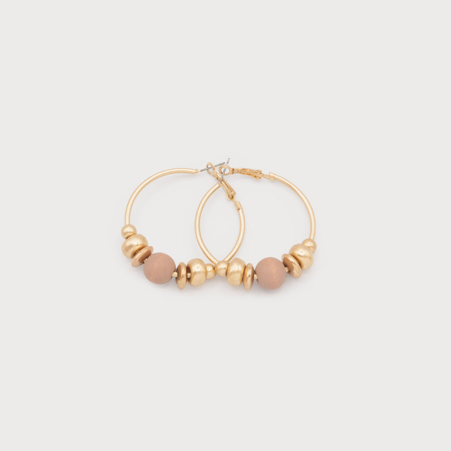 delicate hoops with small glass beads 2608-PNK-G