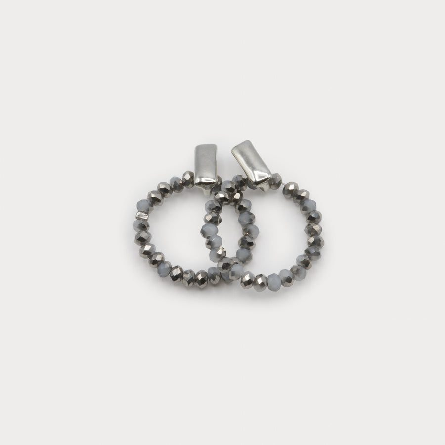 glass beads hoops 2669-BLK-S