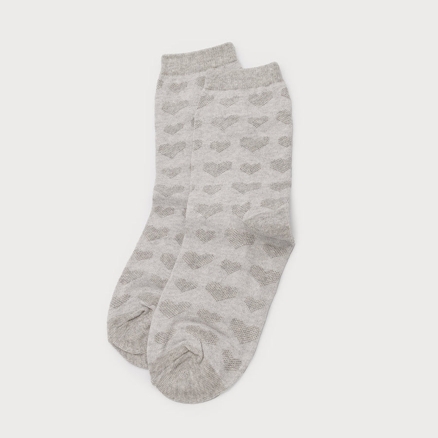 CHAUSSETTES À CŒUR GAUFRÉ 5101-GRY