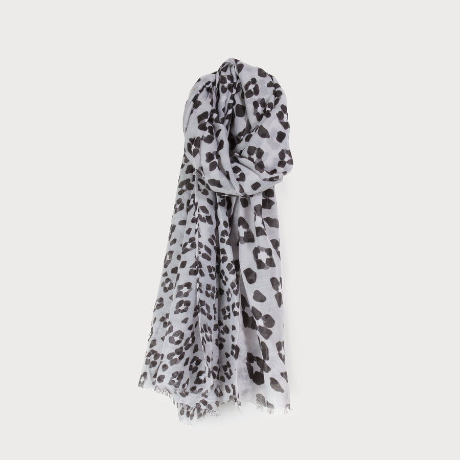 stylish & colorful leopard print light scarf 6168-GRY