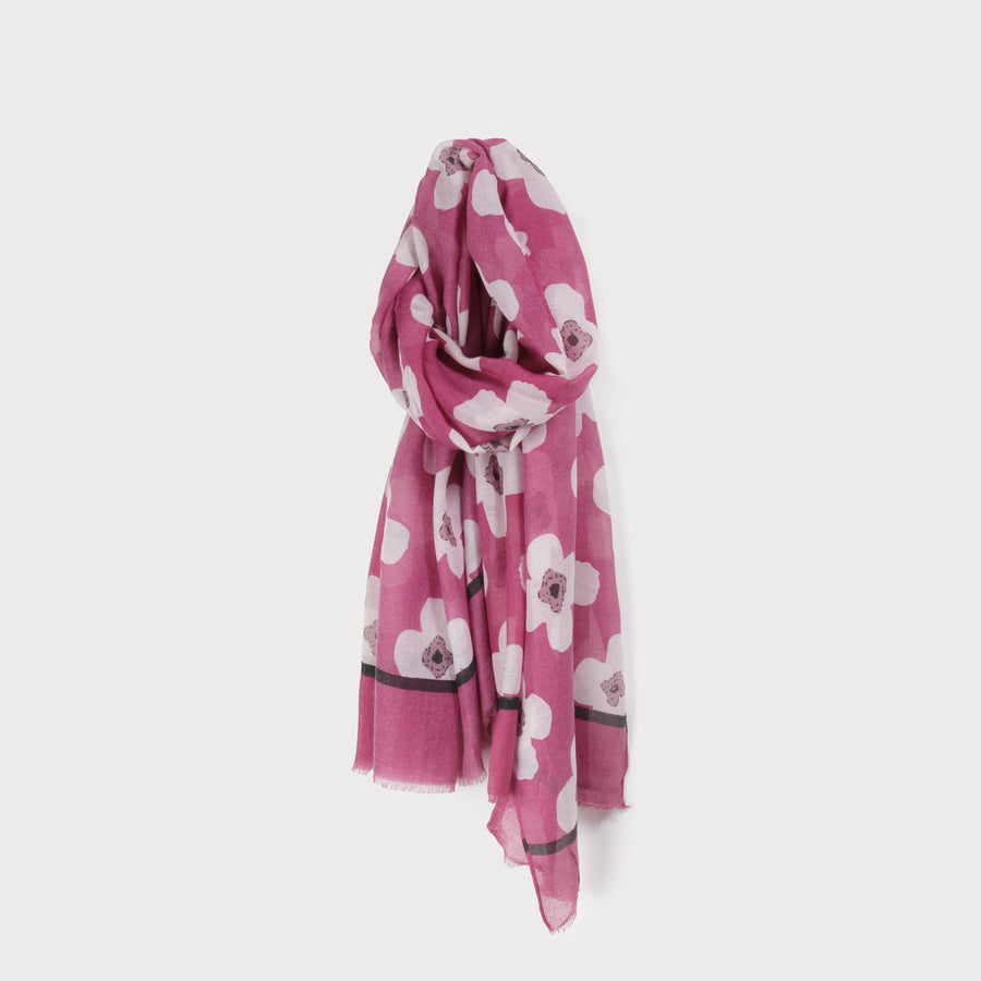 light and beautiful fall floral print scarf 6169-BOR