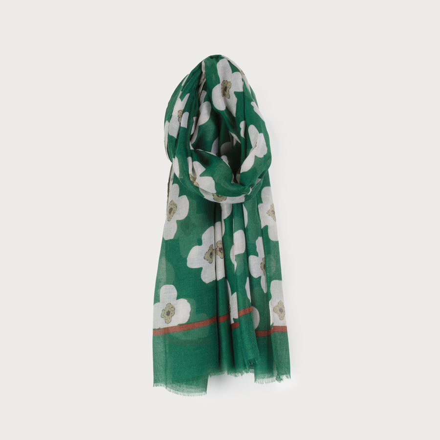 light and beautiful fall floral print scarf 6169-GRN