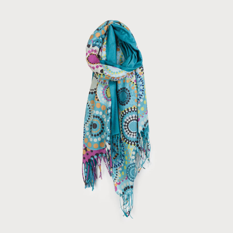 light and beautiful geometric print scarf 6184-TRQ