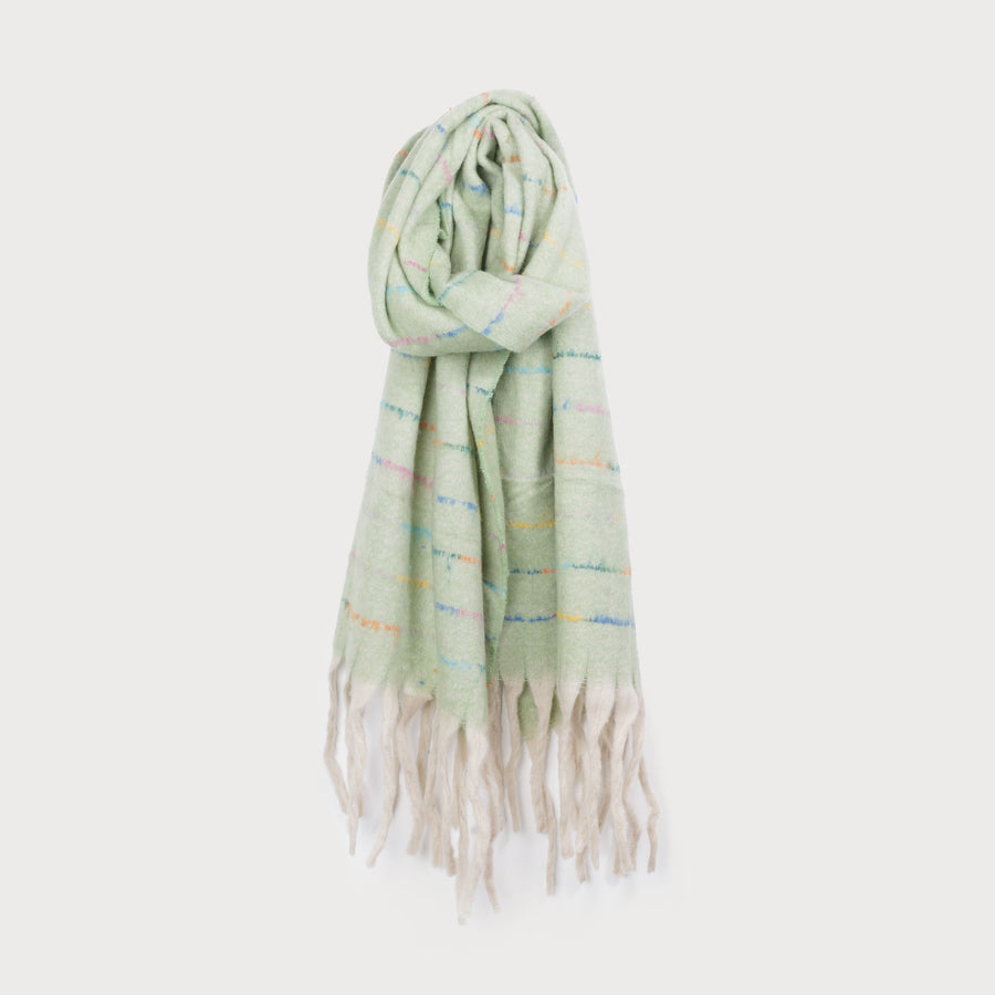 large, warm & soft stripes pattern scarf 6187-AVO