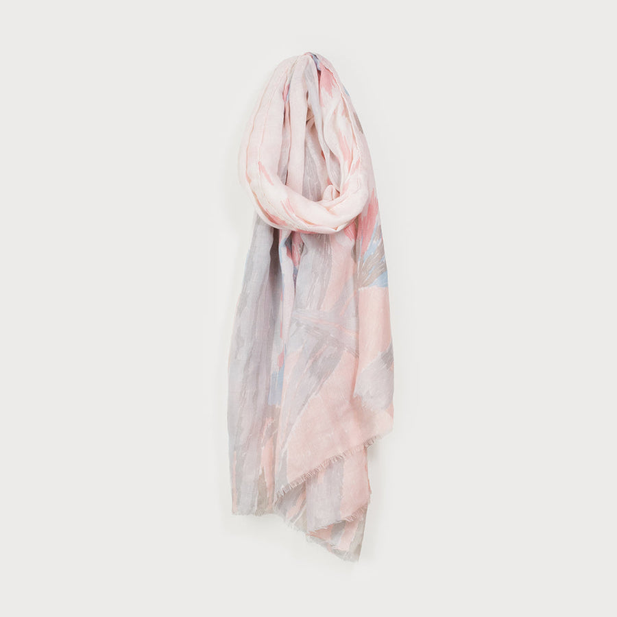 LIGHTWEIGHT SCARF WITH GIANT FLOWER PRINT 6193-PNK