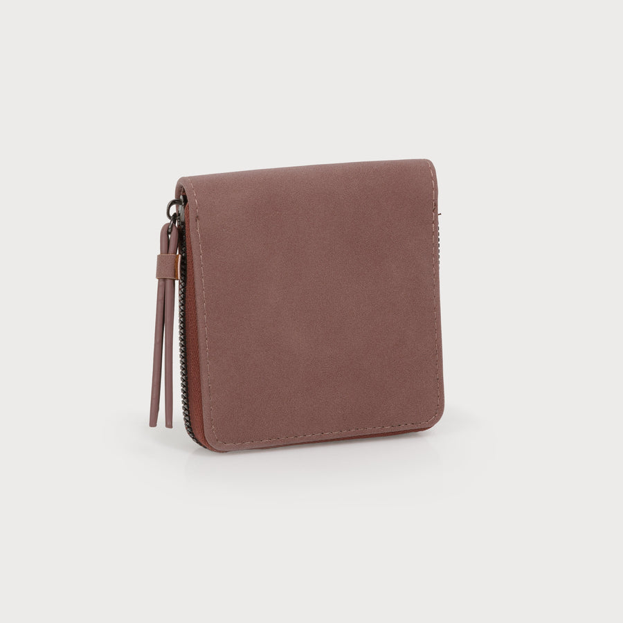 square zippered wallet with card slots and closed coin pocket - soft imitation leather 7135-TEA