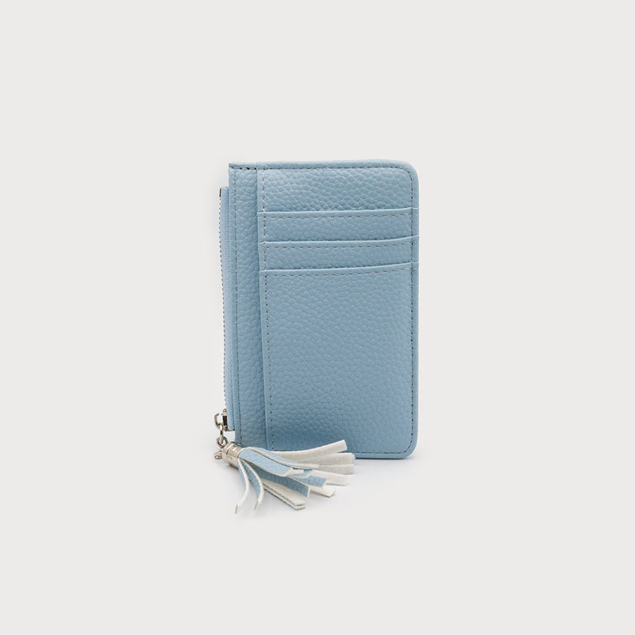 CARD WALLET WITH 3 CARDS SLOT AND A ZIPPER COMPARTMENT WITH TASSEL 7150-POW