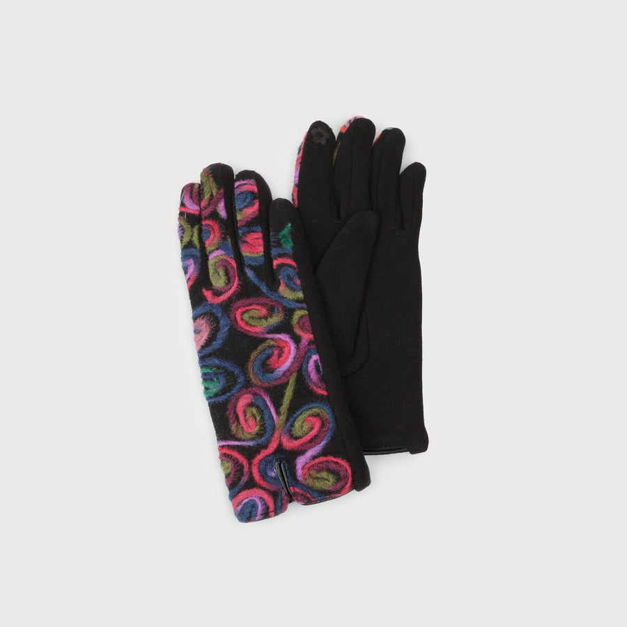 soft and warm printed stretch gloves 9000- FLW