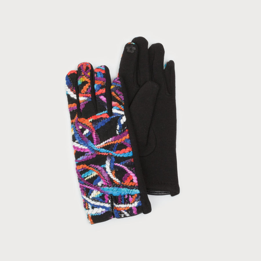 soft and warm printed stretch gloves 9000-MIX